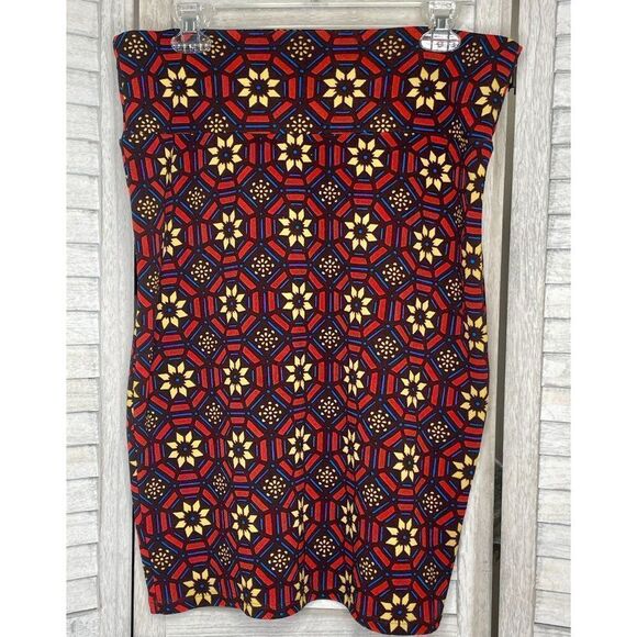 LulaRoe Geometric Sunflower Pencil Skirt Size Large - Picture 2 of 4